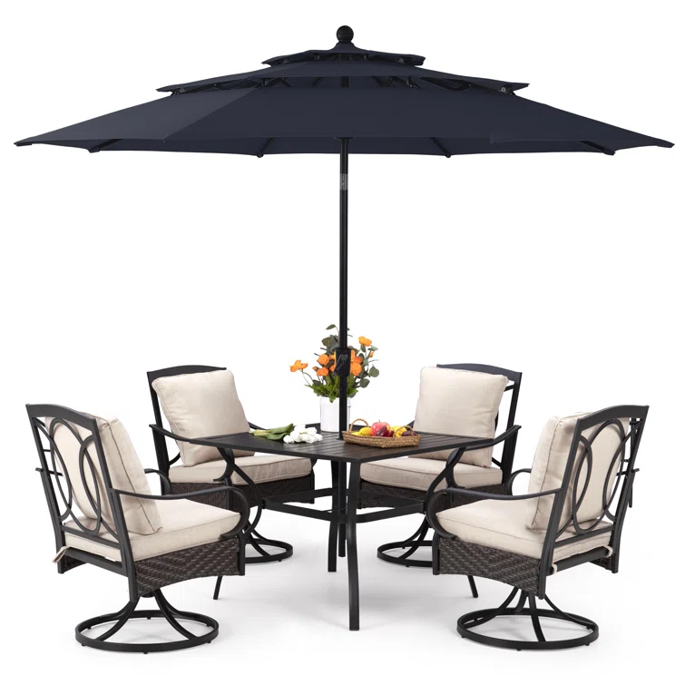 Nosson 4 - Person Square Outdoor Dining Set with Cushions