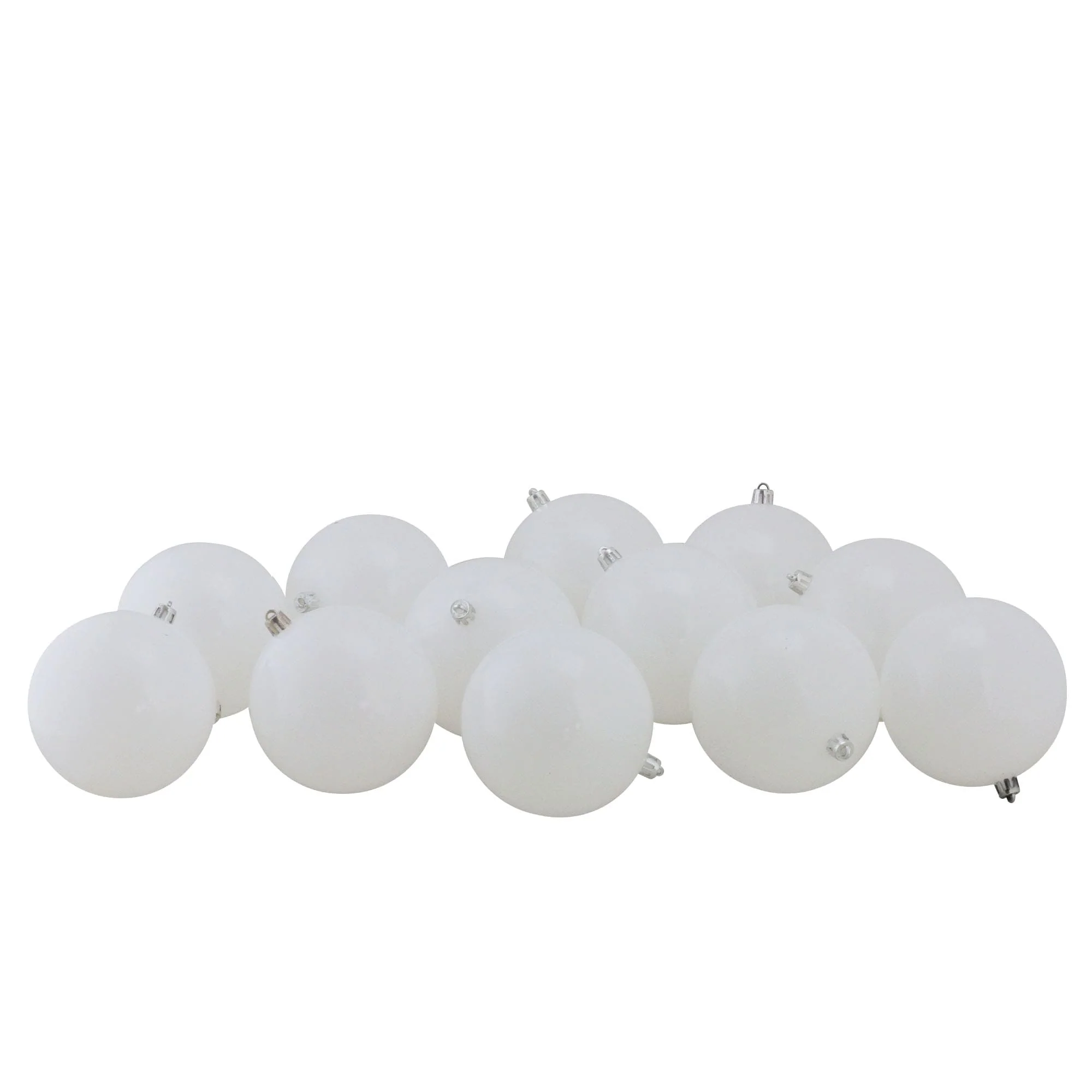 12ct Winter White Shatterproof Shiny Christmas Ball Ornaments 4