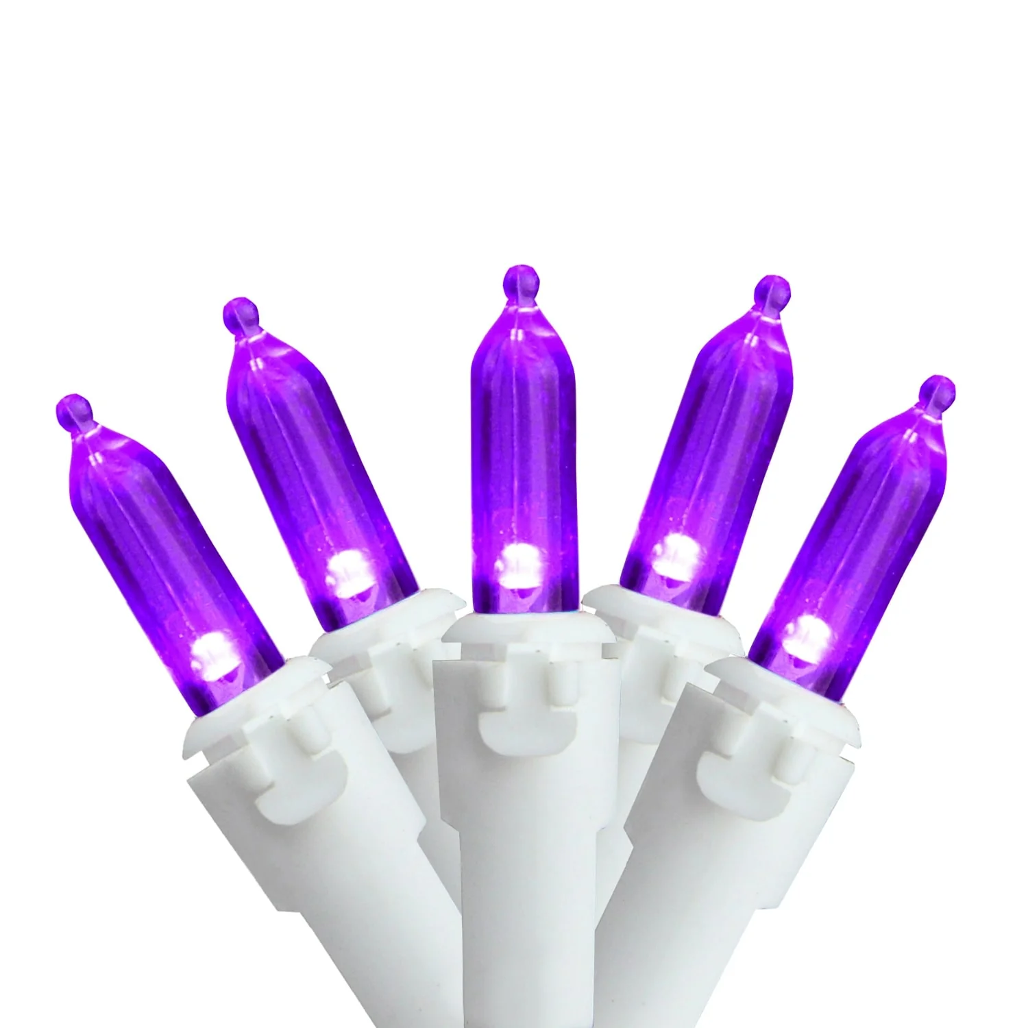 LED Mini Christmas Lights White Wire - Purple - 33' White Wire - 100ct