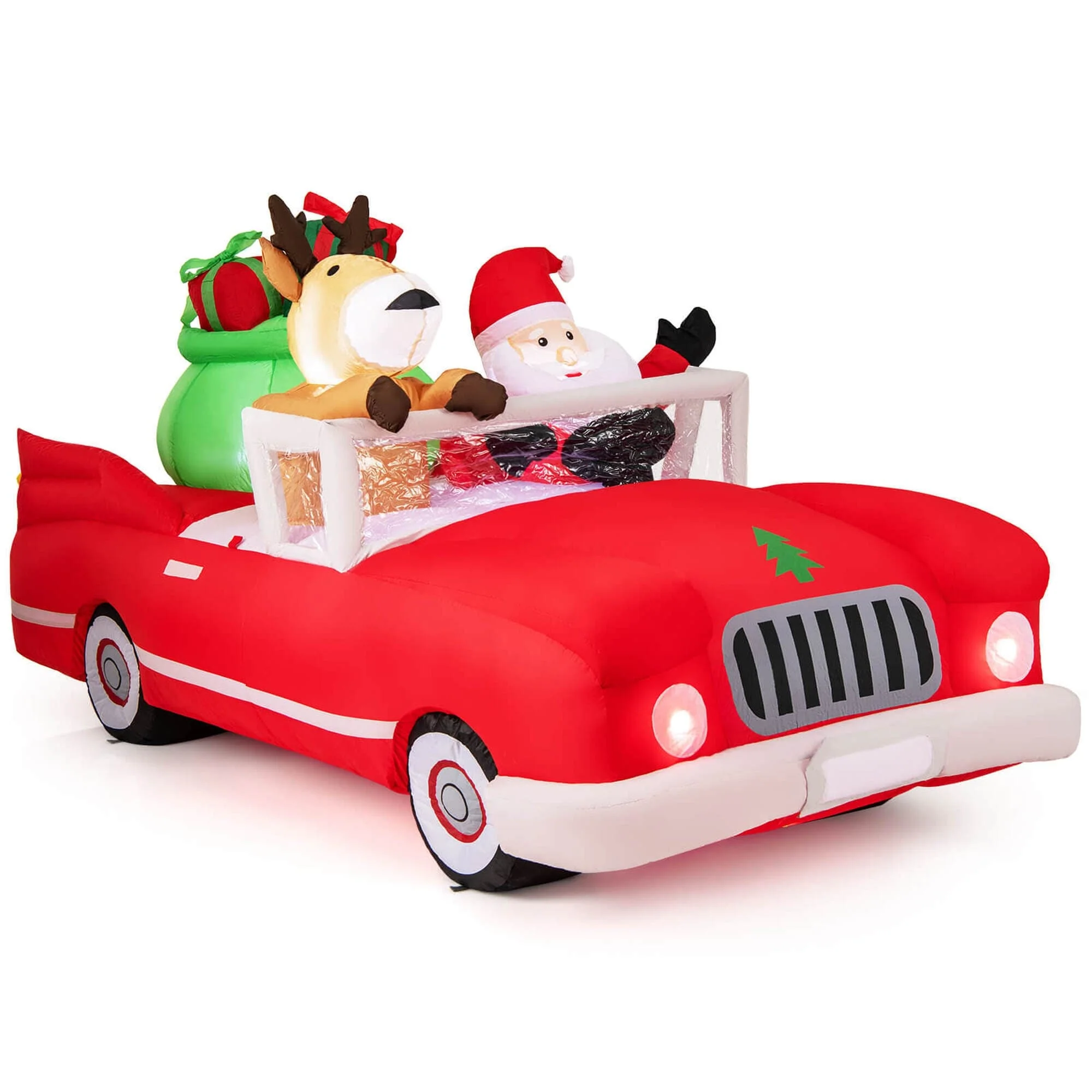 Costway 7.7 FT Long Christmas Inflatable Santa Claus and Reindeer - See Details
