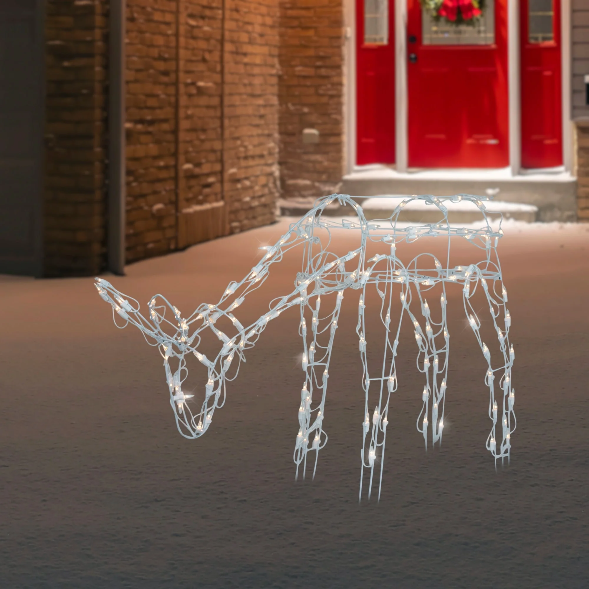 Lighted Feeding Reindeer Outdoor Christmas Decoration - 42