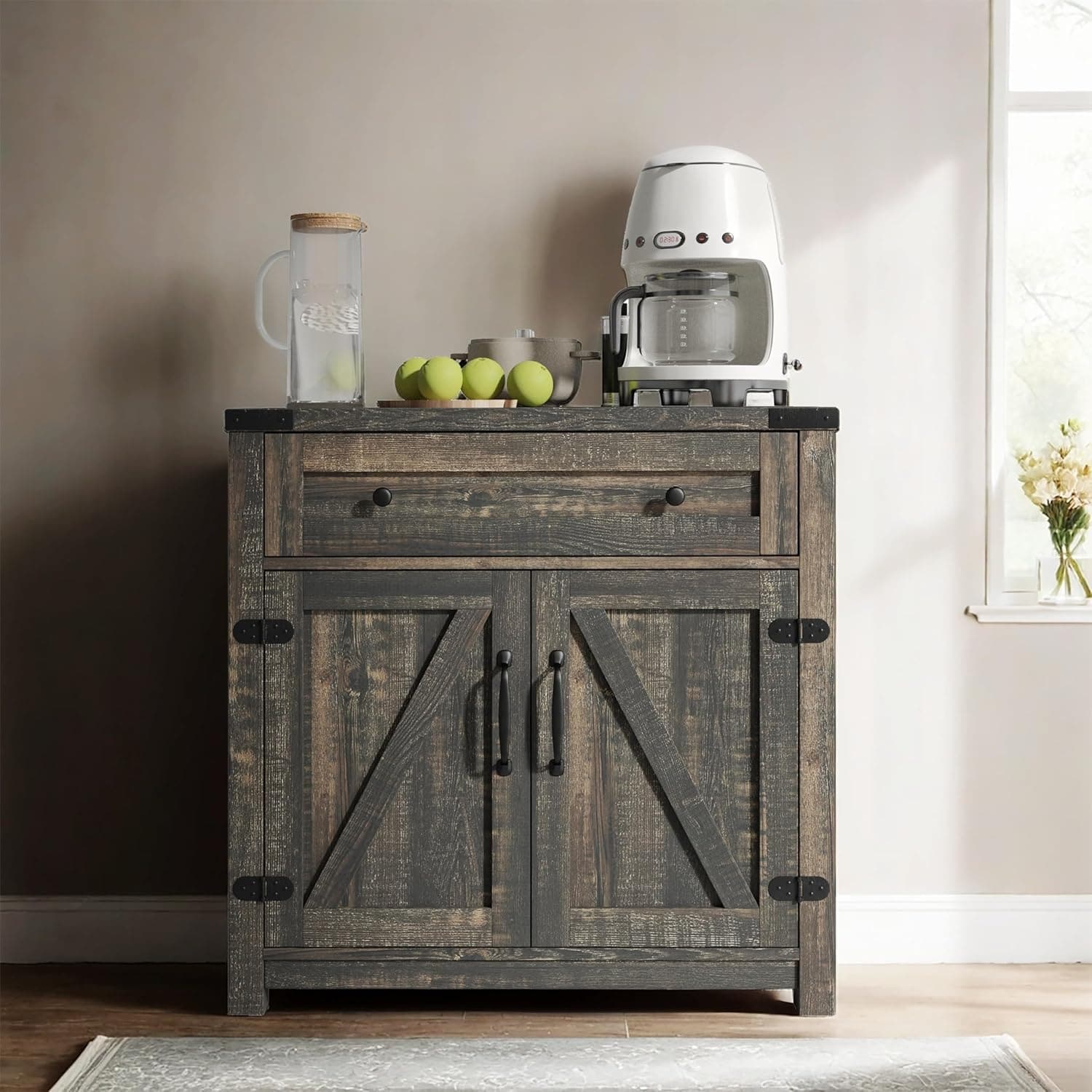 Farmhouse Cabinet with Drawers and Doors 31.5 inch - 15.75