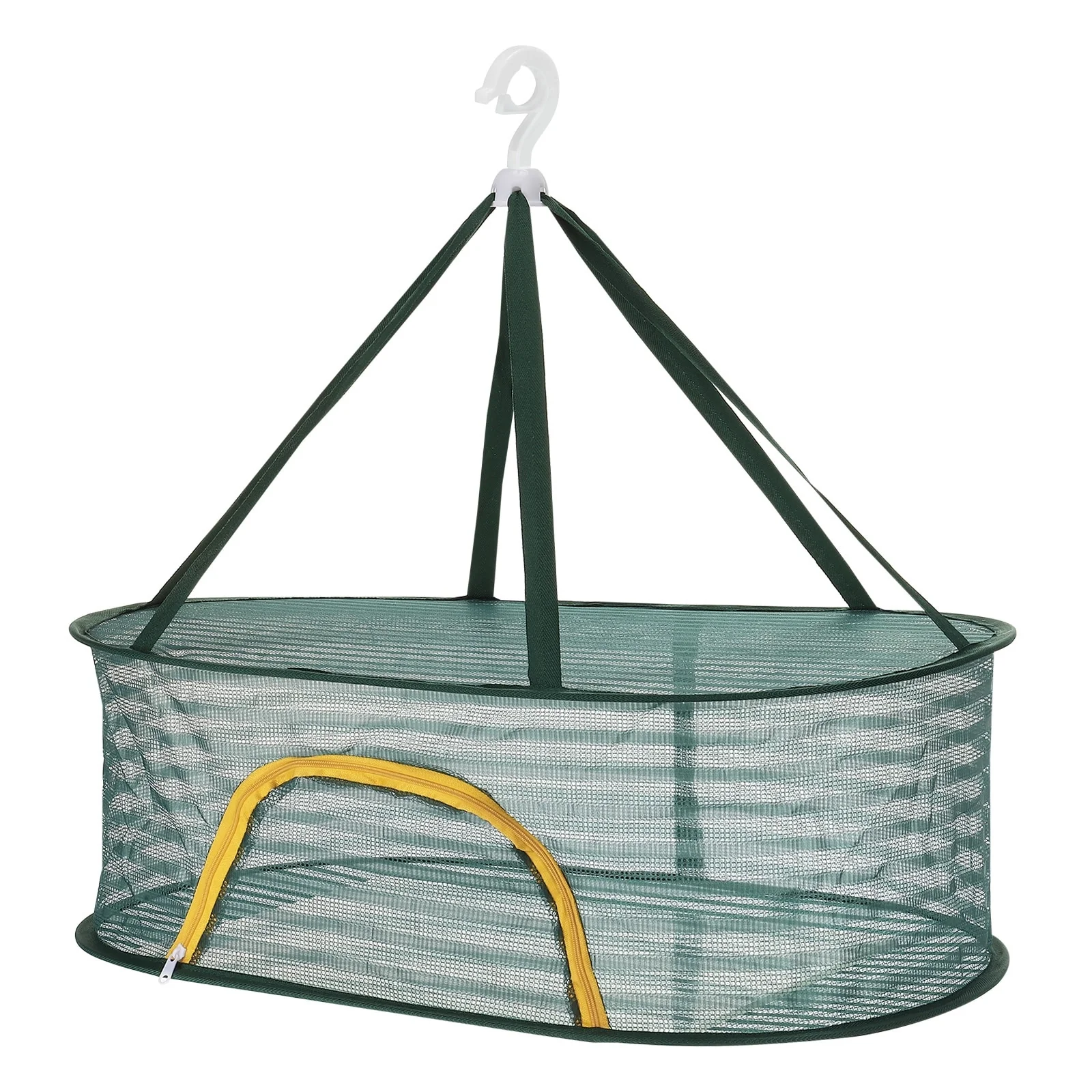 Folded Mesh Clothes Hanging Dryer, Sweater Drying Rack, Dark Green - Dark Green