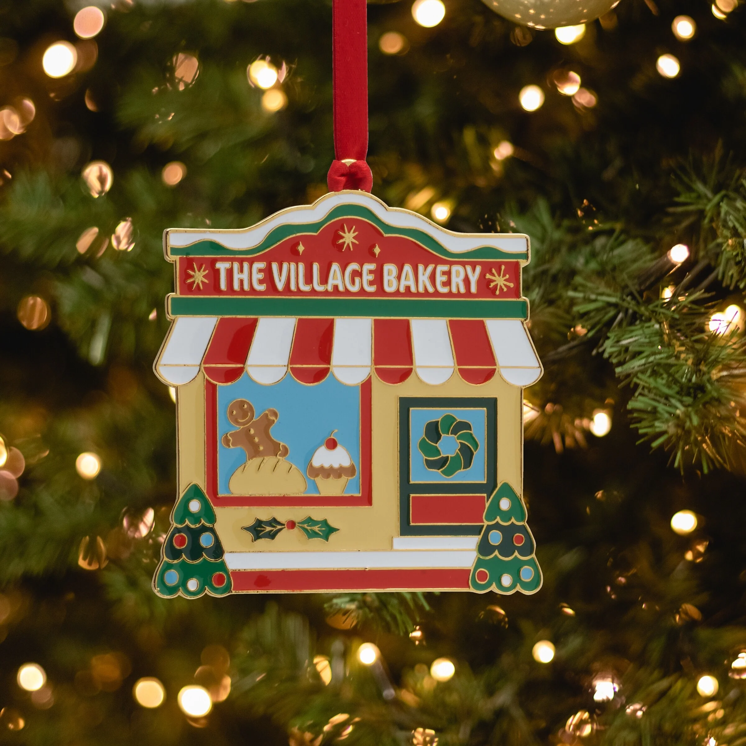Wallace 2025 Gold-Plated Enameled Village Ornament, 2th Edition - N/A