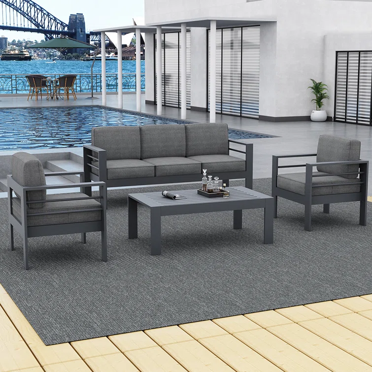 Searl 5 - Person Outdoor Seating Group with Cushions