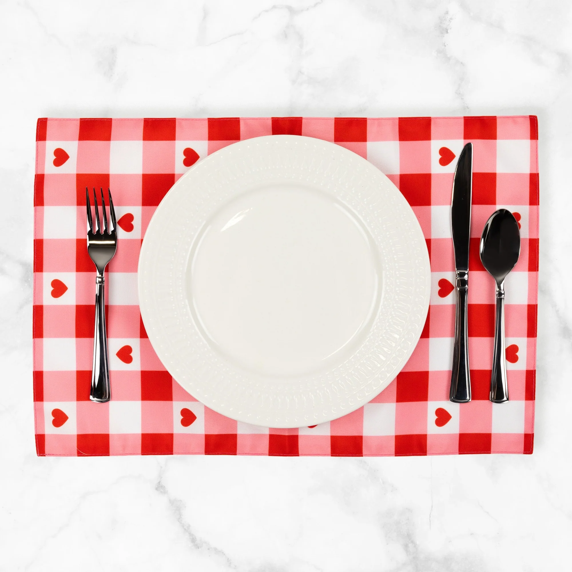 Checkered Hearts Valentine's Day Placemats - 18
