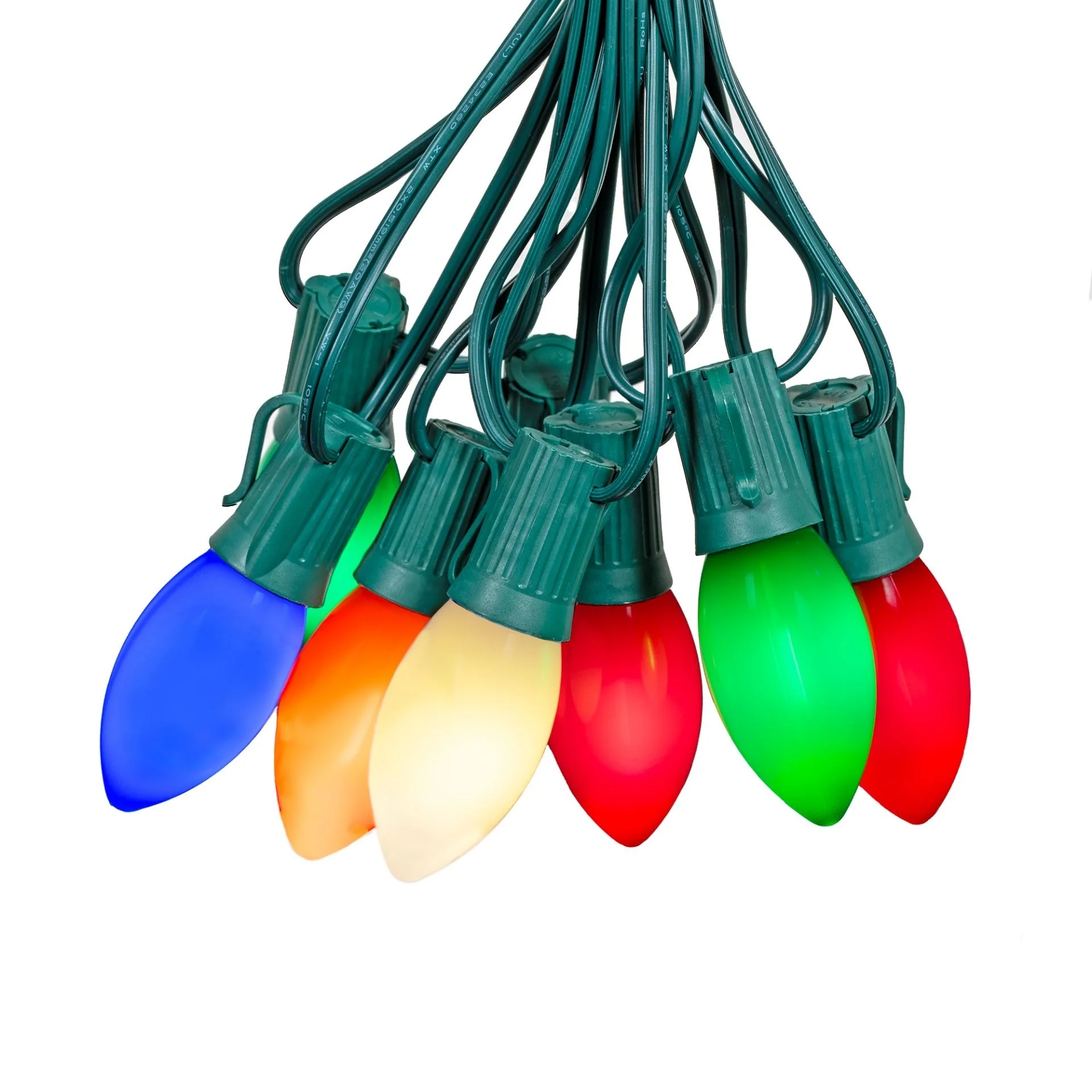 25 Foot C9 LED Transparent Outdoor Christmas String Light Set