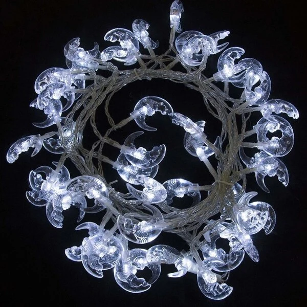 ALEKO Electric 50 LED White Moon Christmas Holiday Light Lot of 2