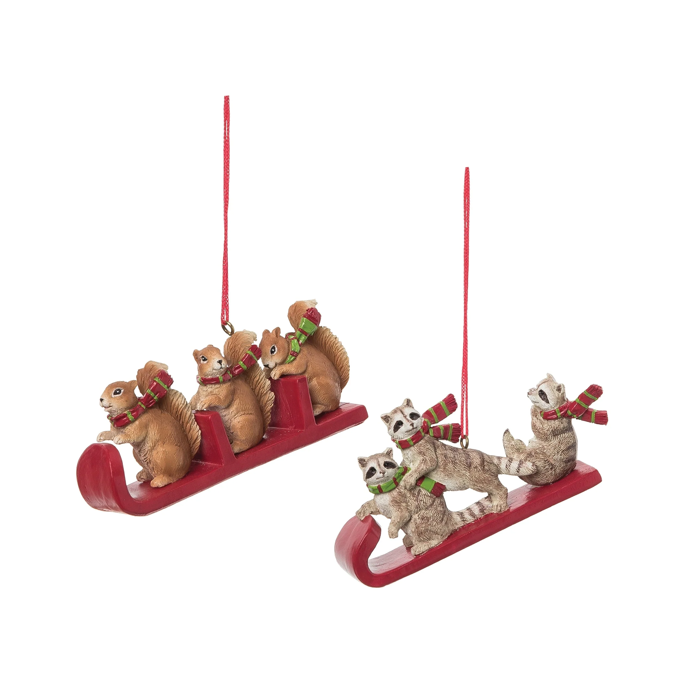 Squirrel/Raccoon Ornament, Set of 2 - Set of 2