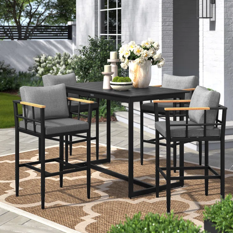 Florentine 4 - Person Rectangular Outdoor Dining Set with Cushions