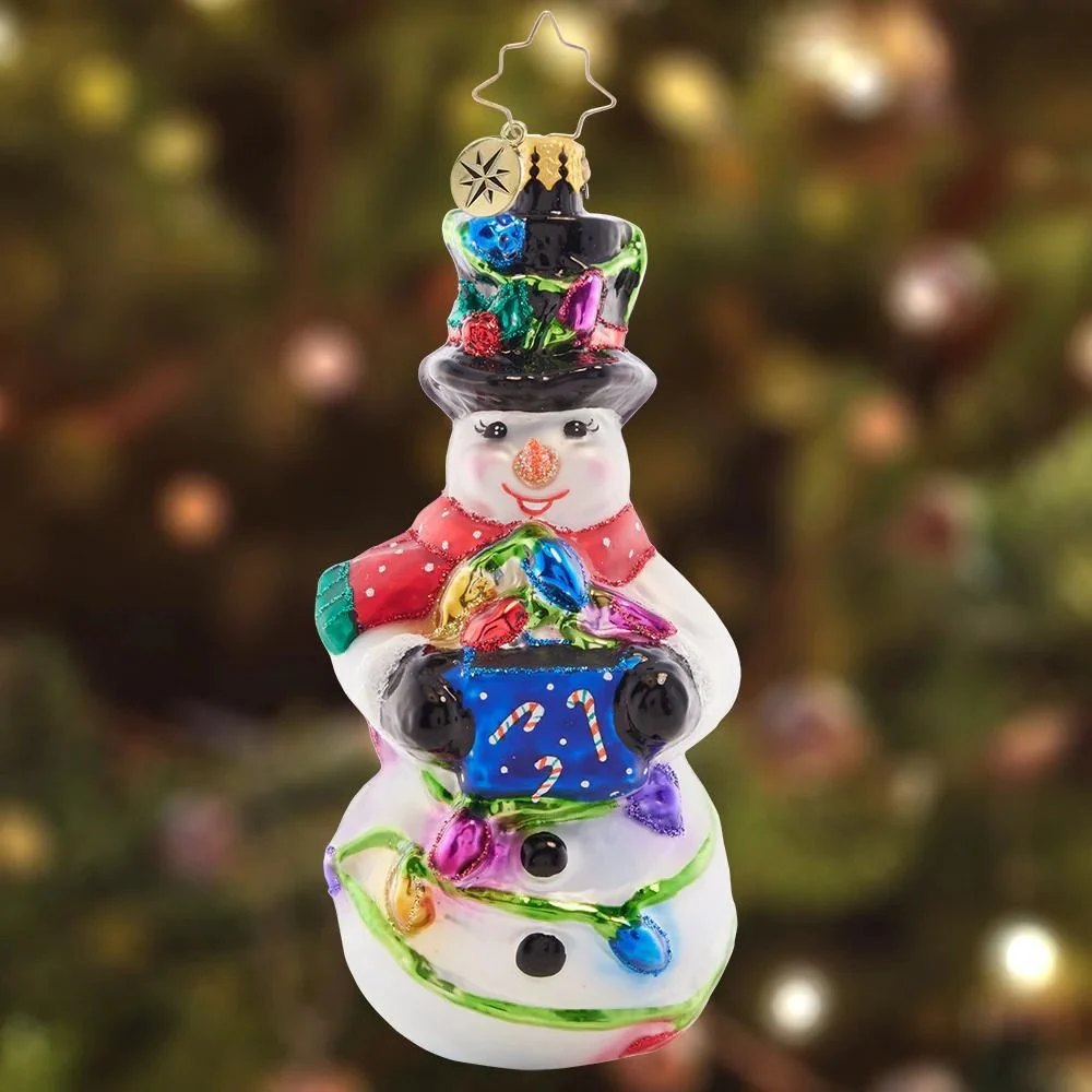 Christopher Radko Light The Night Snowman Christmas Ornament 1021614