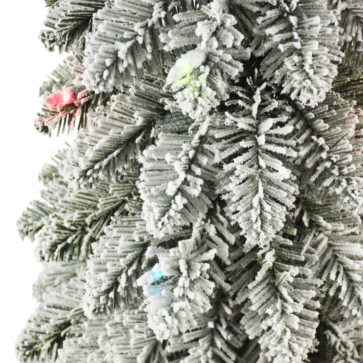 Puleo International 4 ft. Pre-lit Flocked Alpine Pencil Tree
