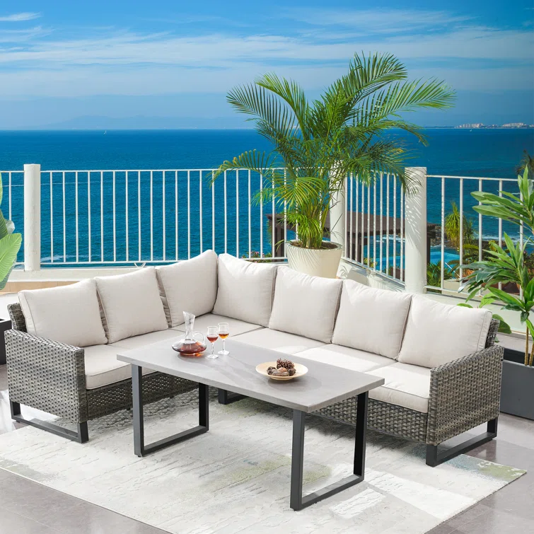 Nazime 6 - Person Outdoor Seating Group with Cushions
