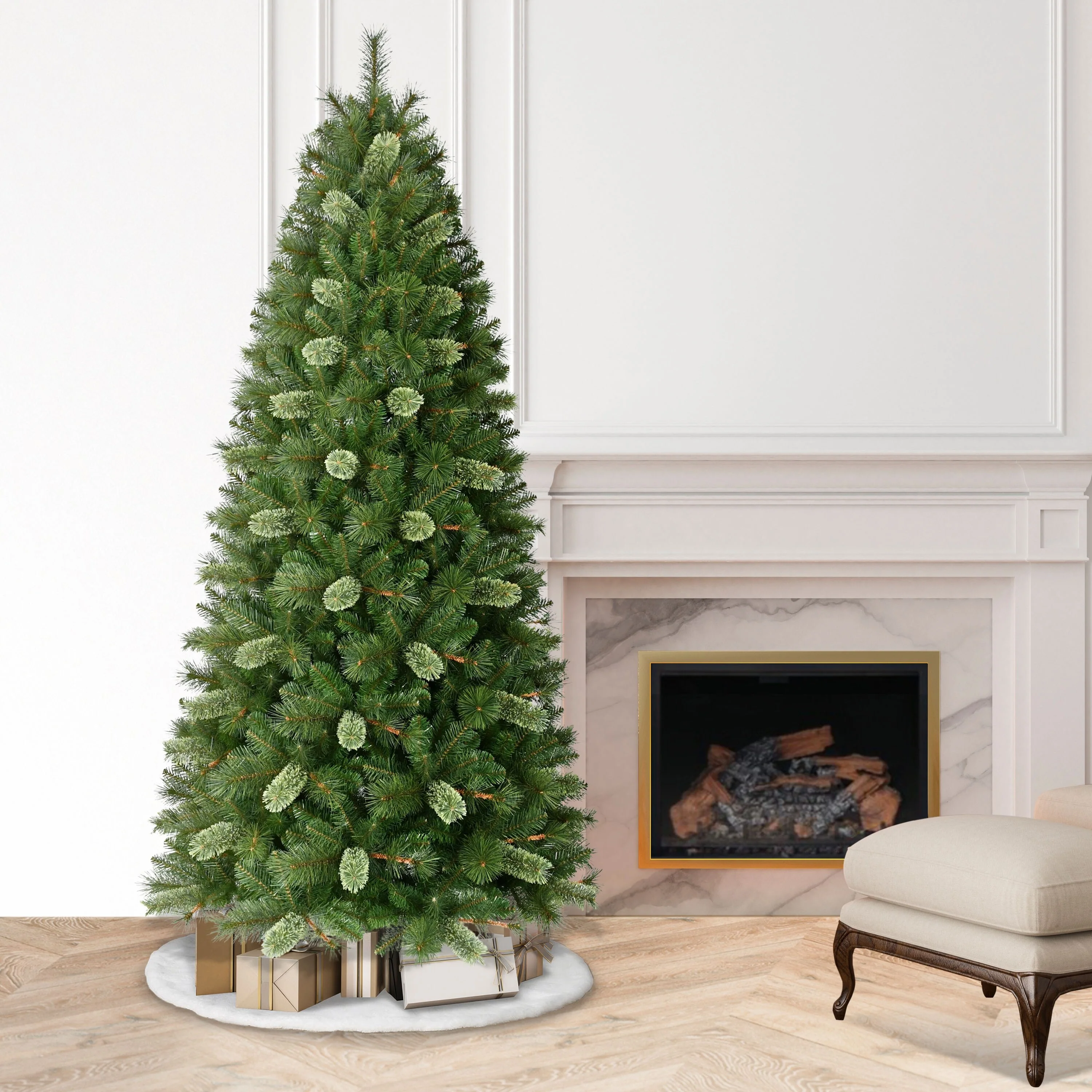 Puleo International 7.5' Slim Teton Pine Artificial Christmas Tree
