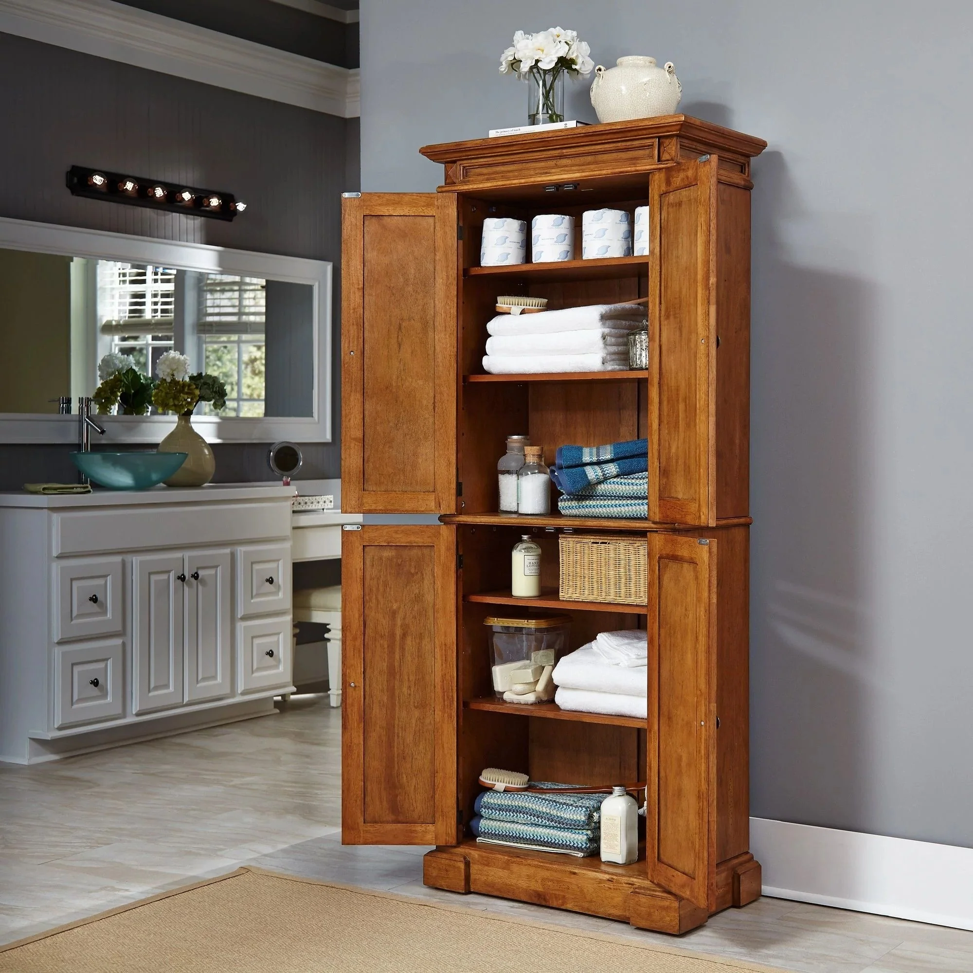 Americana Distressed Oak Pantry, 72