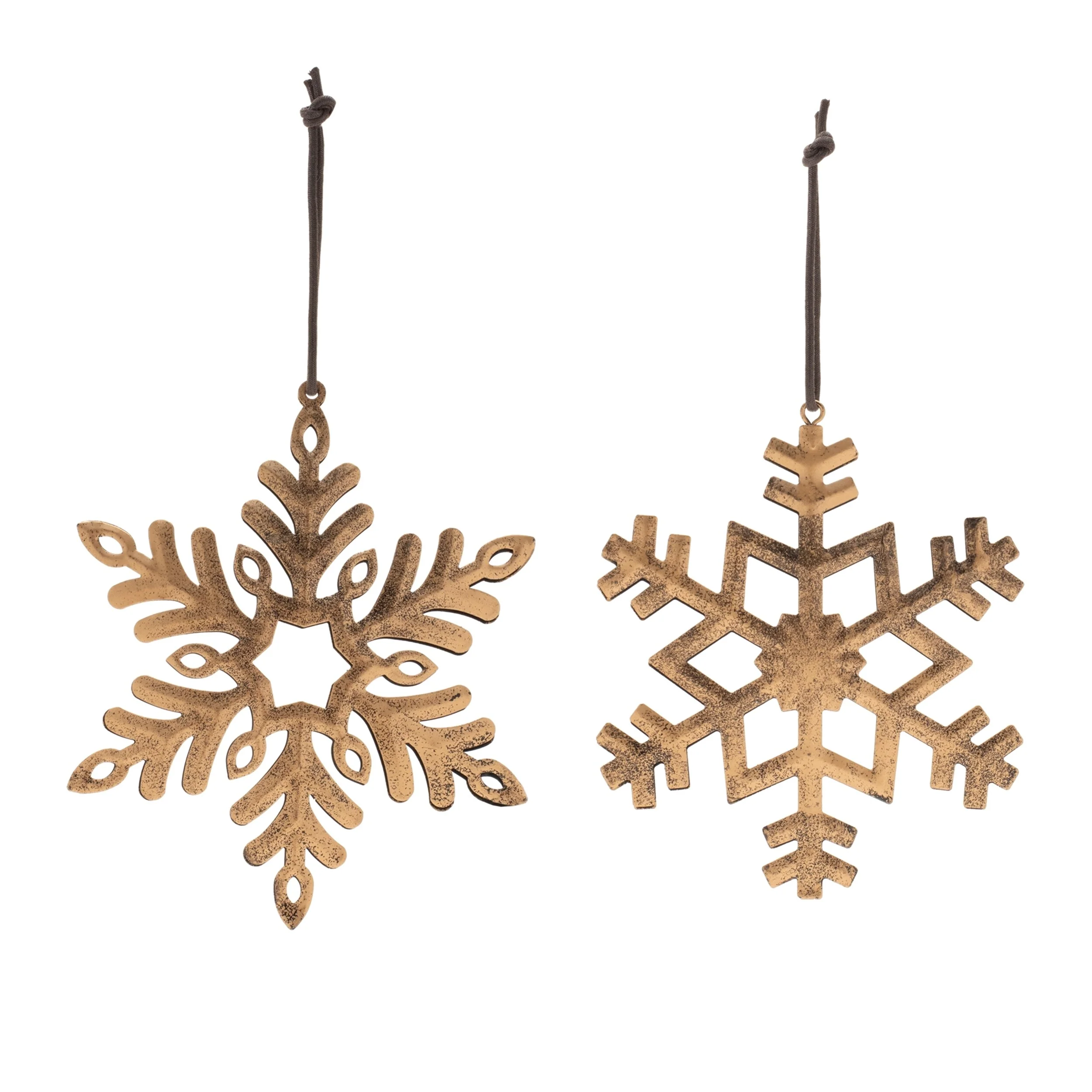 Set of 12 Metal Snowflake Ornaments for Christmas Tree Decor - 4.5