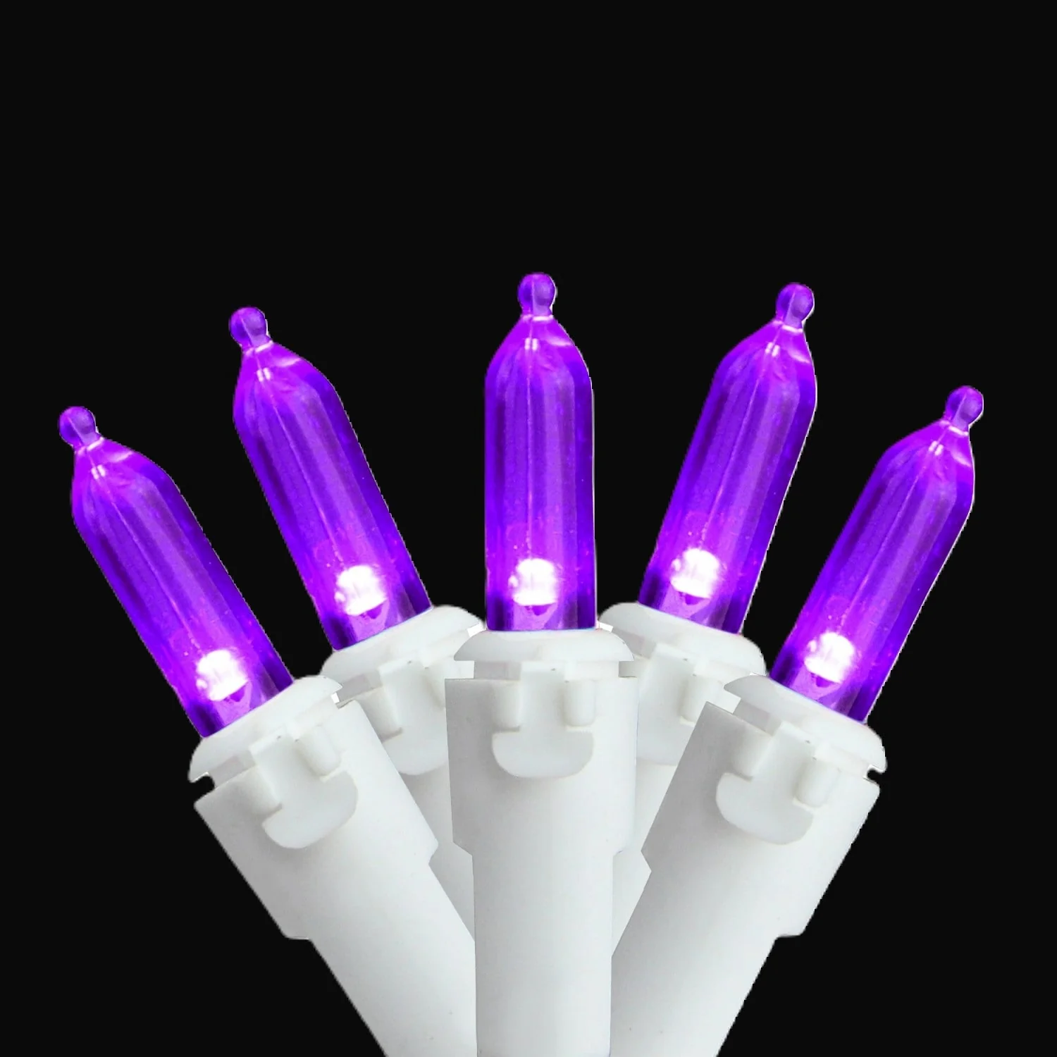 LED Mini Christmas Lights White Wire - Purple - 33' White Wire - 100ct