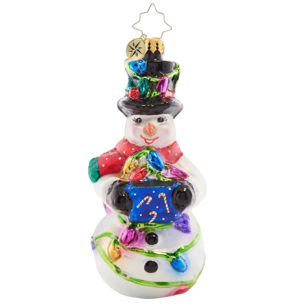 Christopher Radko Light The Night Snowman Christmas Ornament 1021614