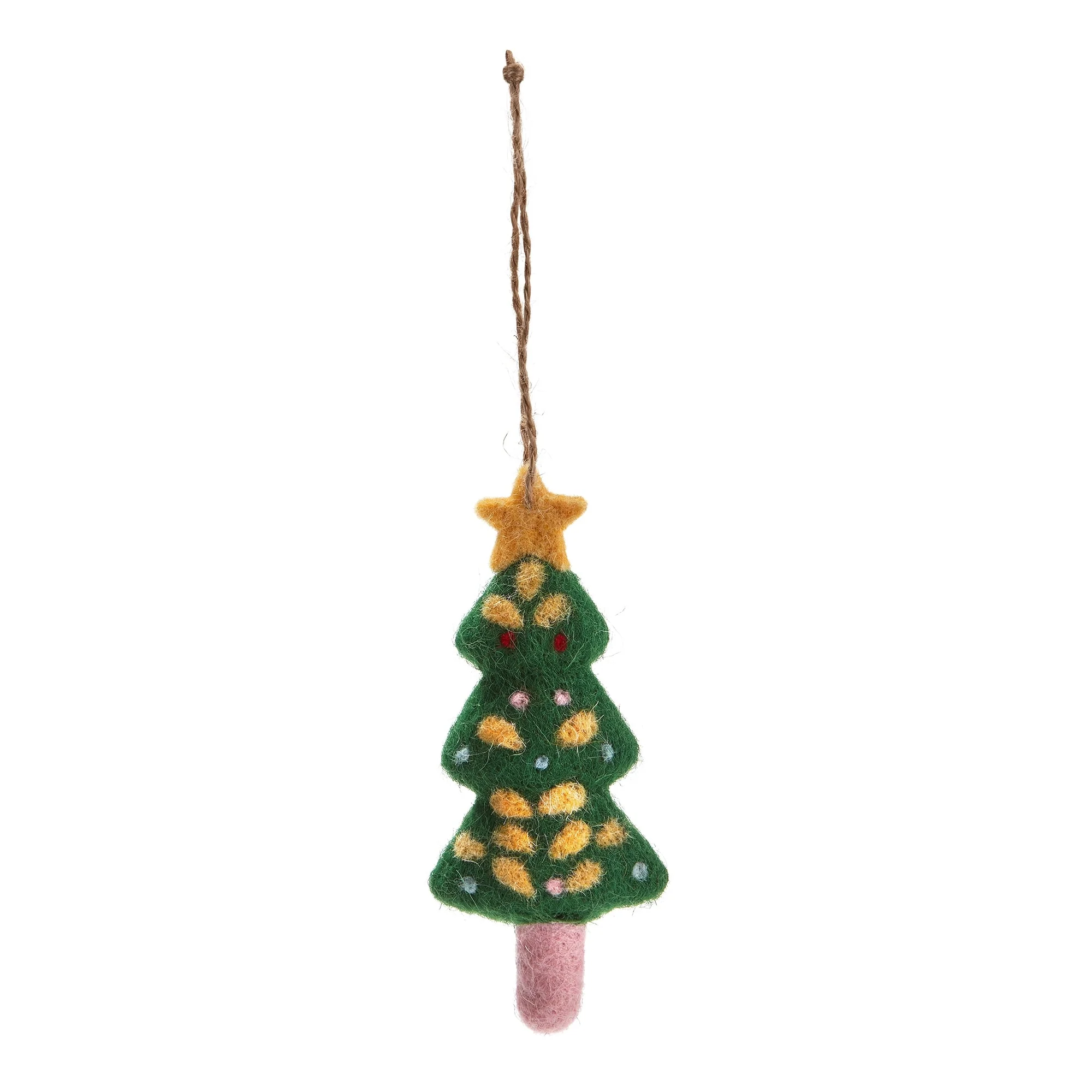 Holiday Handcrafted Felt Tree Ornament - Multi