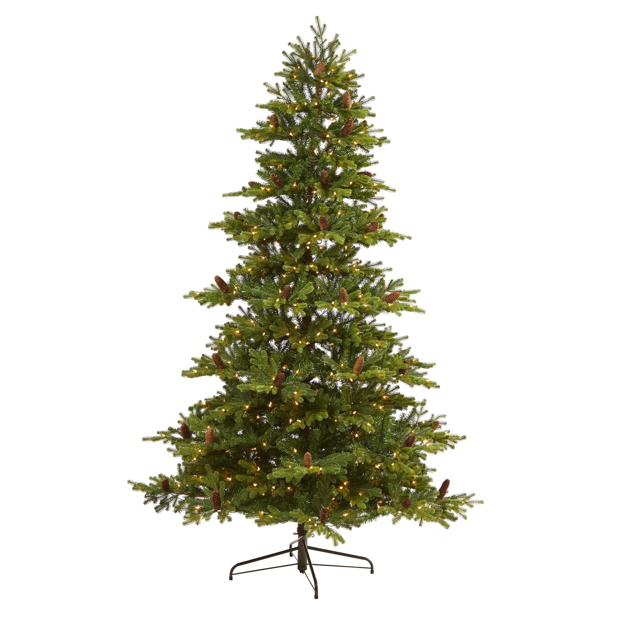 7.5' Pre-Lit Yukon Mountain Fir Artificial Christmas Tree, Clear LED Lights - 7.5 Foot