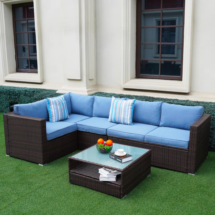 5 - Person Outdoor Seating Group with Cushions