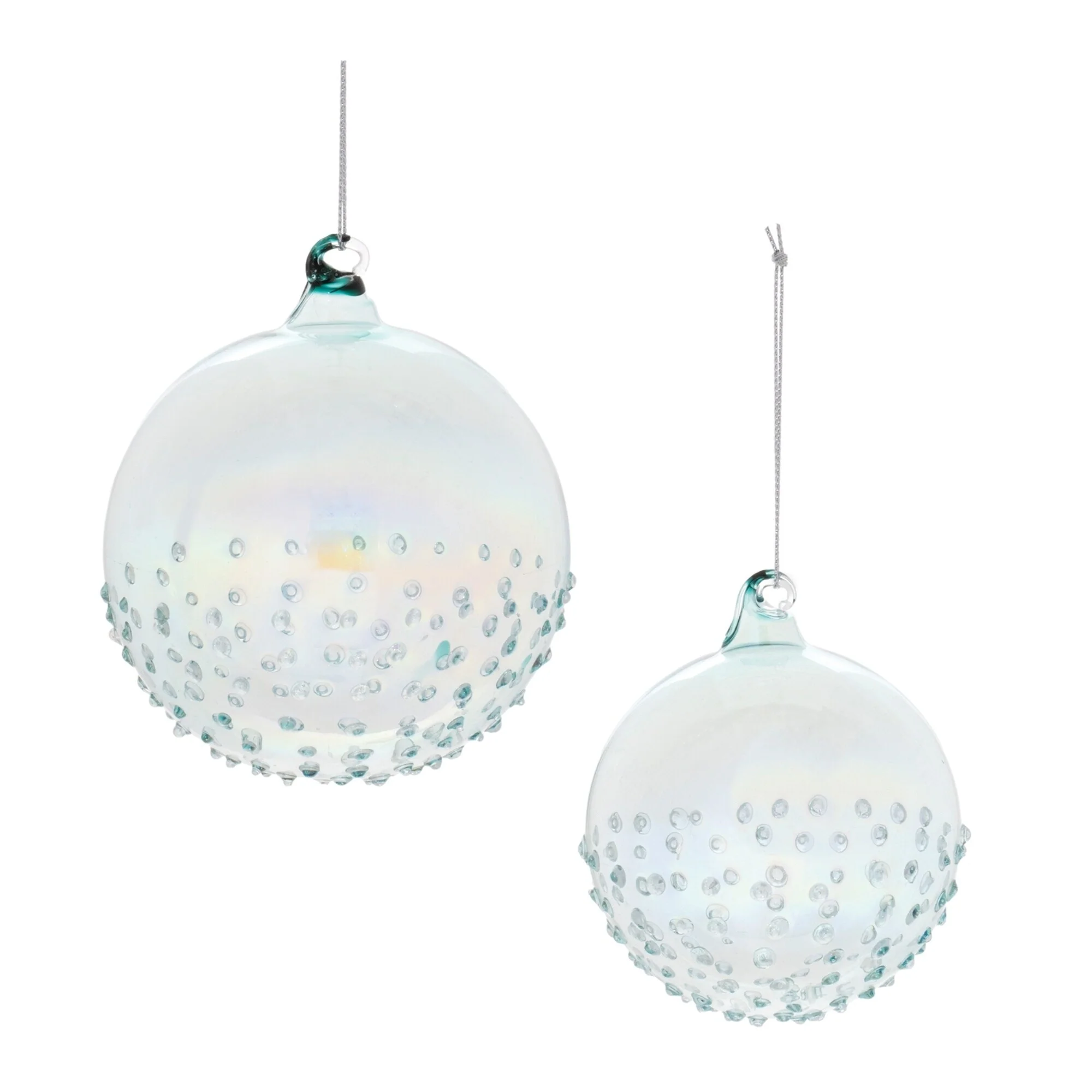 Iridescent Glass Christmas Ball Ornaments - 4.25