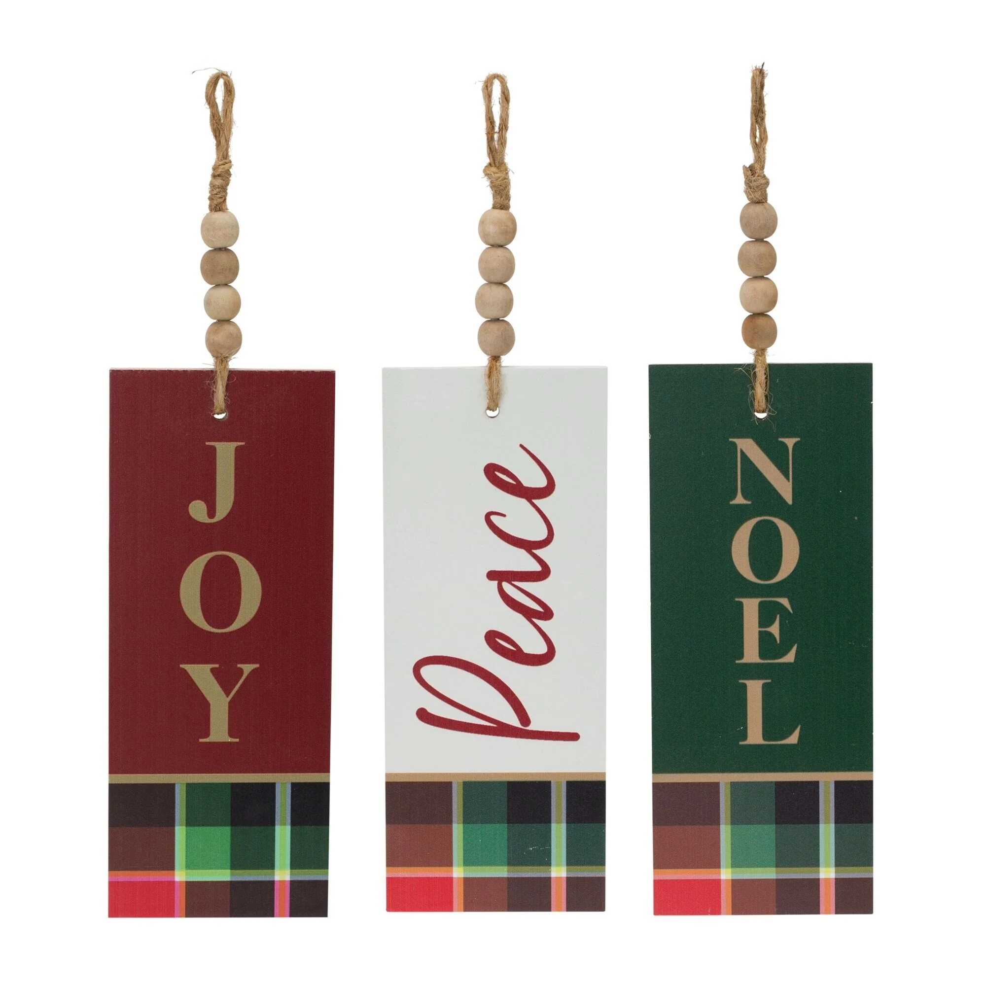 Wood Sentiment Tag Christmas Ornaments - 8