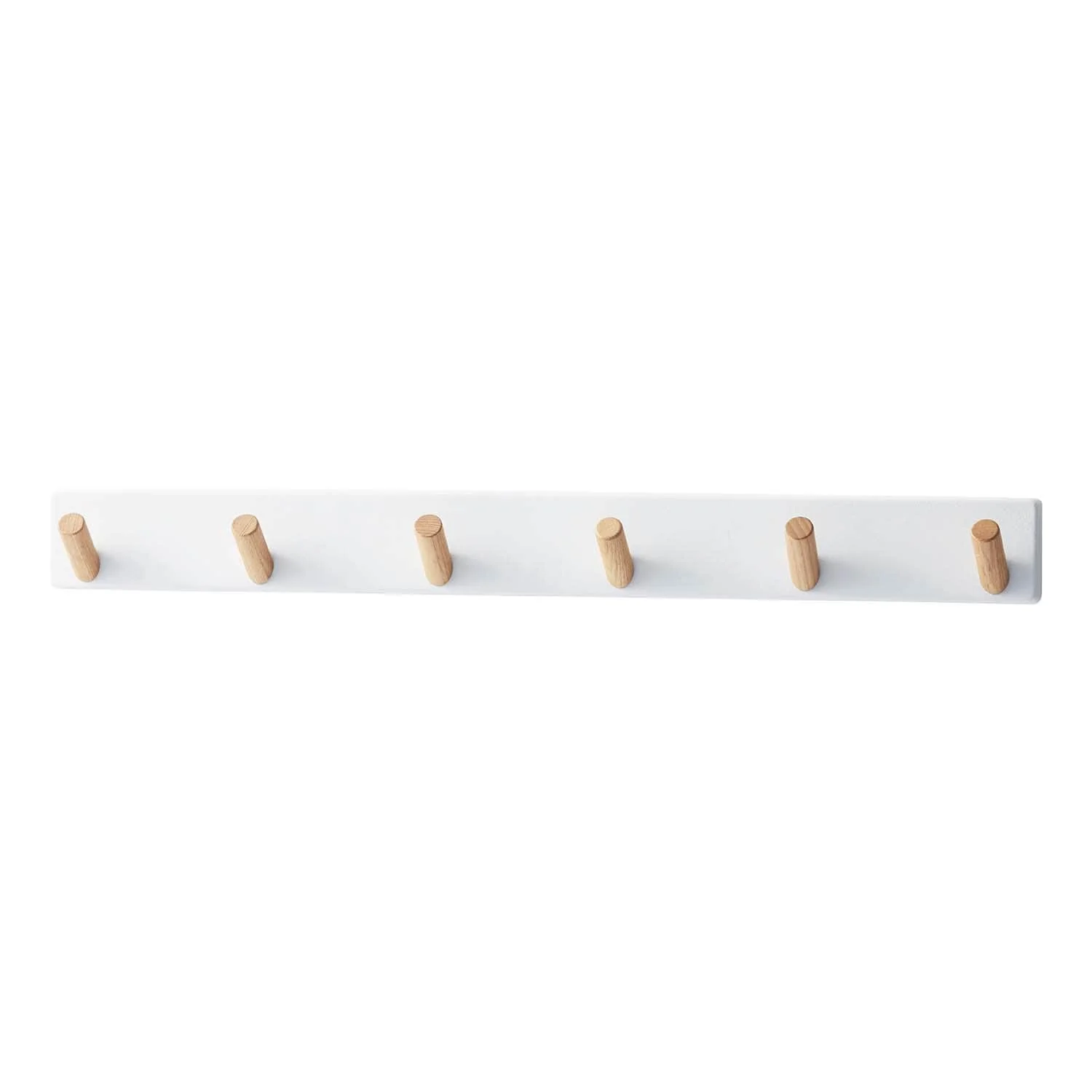 Yamazaki Home Wall-Mounted Coat Rack, Steel and Wood, Holds 13.2 lbs - L 1.77 x W 19.69 x H 1.97 inches