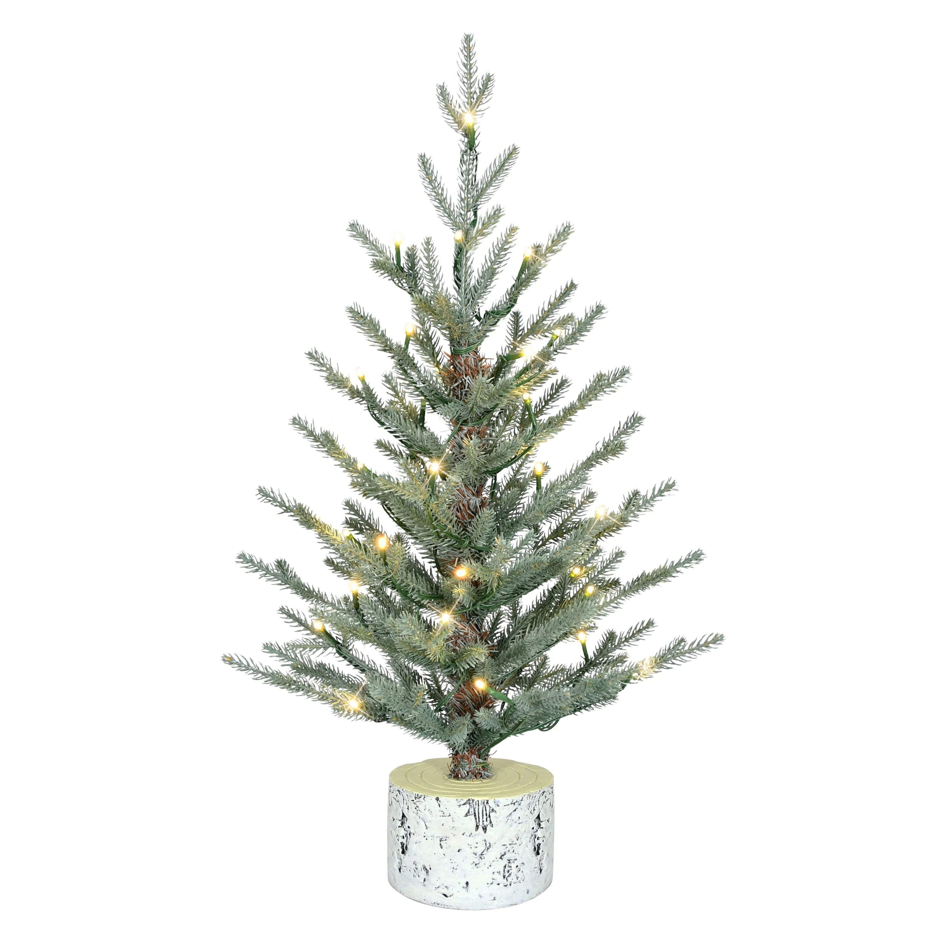 Puleo International 2' Pre-Lit Artificial Blue Potted Arctic Fir Tree