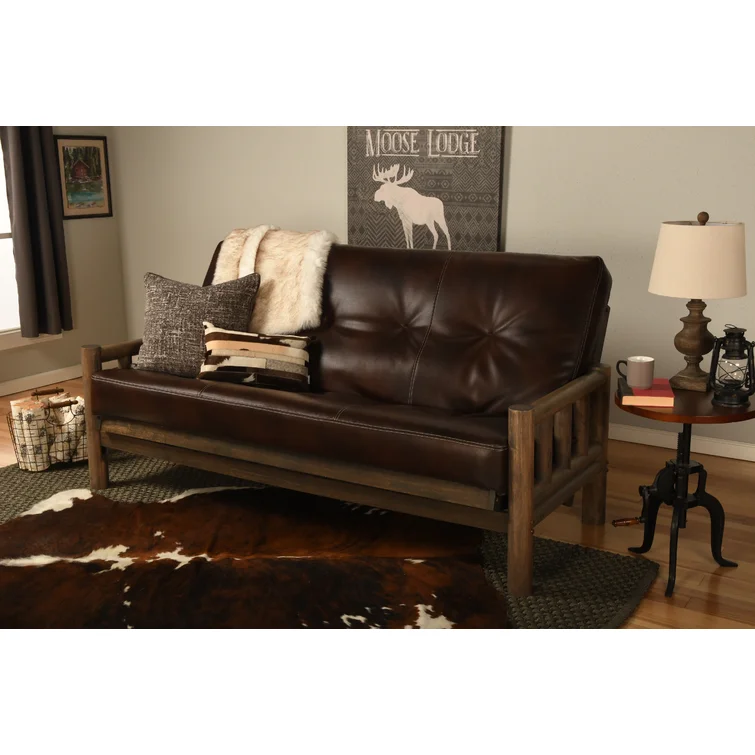 Anders Full / Double 80'' Faux Leather Tufted Futon And Mattress