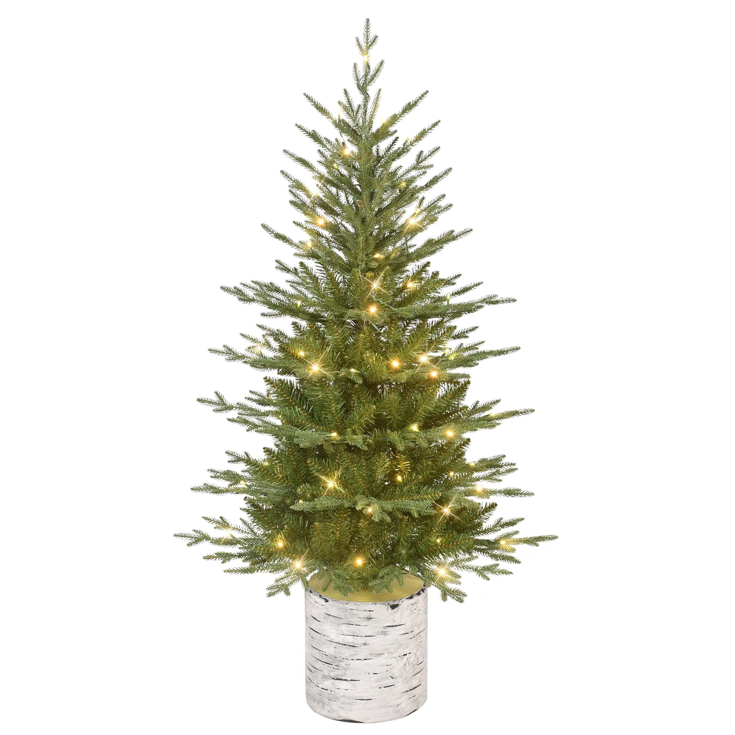 Puleo International 4.5' Pre-Lit Artificial Green Potted Arctic Fir Tree