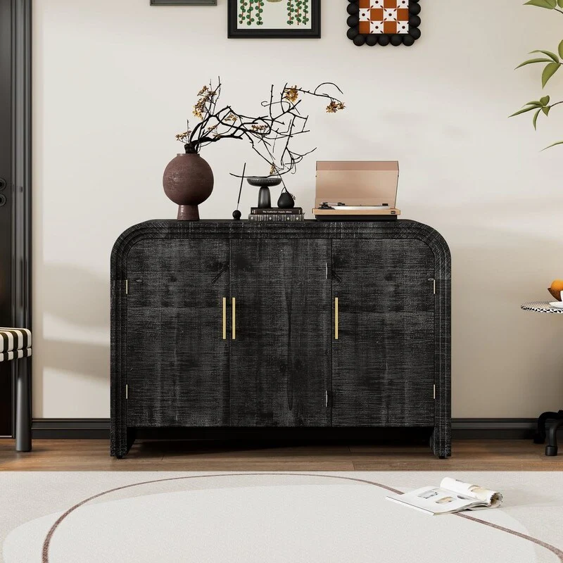 47.2''W Sideboard with Gold Handles and Adjustable Dividers - N/A
