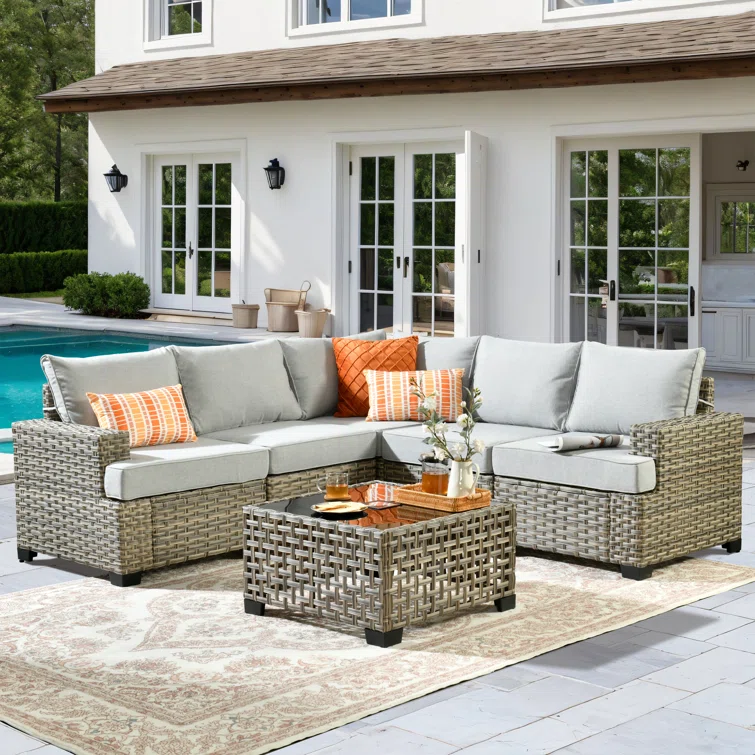 Harbin 6 - Person Outdoor Seating Group With Cushions