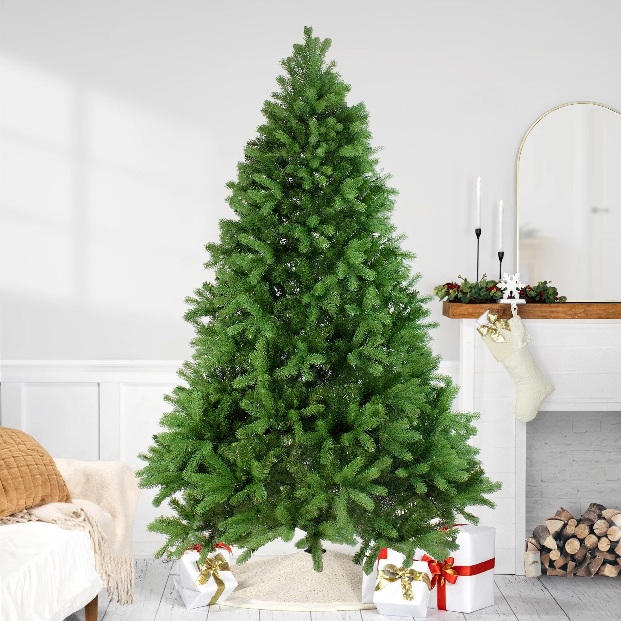 real touch™️ full noble fir artificial christmas tree unlit 7.5' - 7.5 Foot