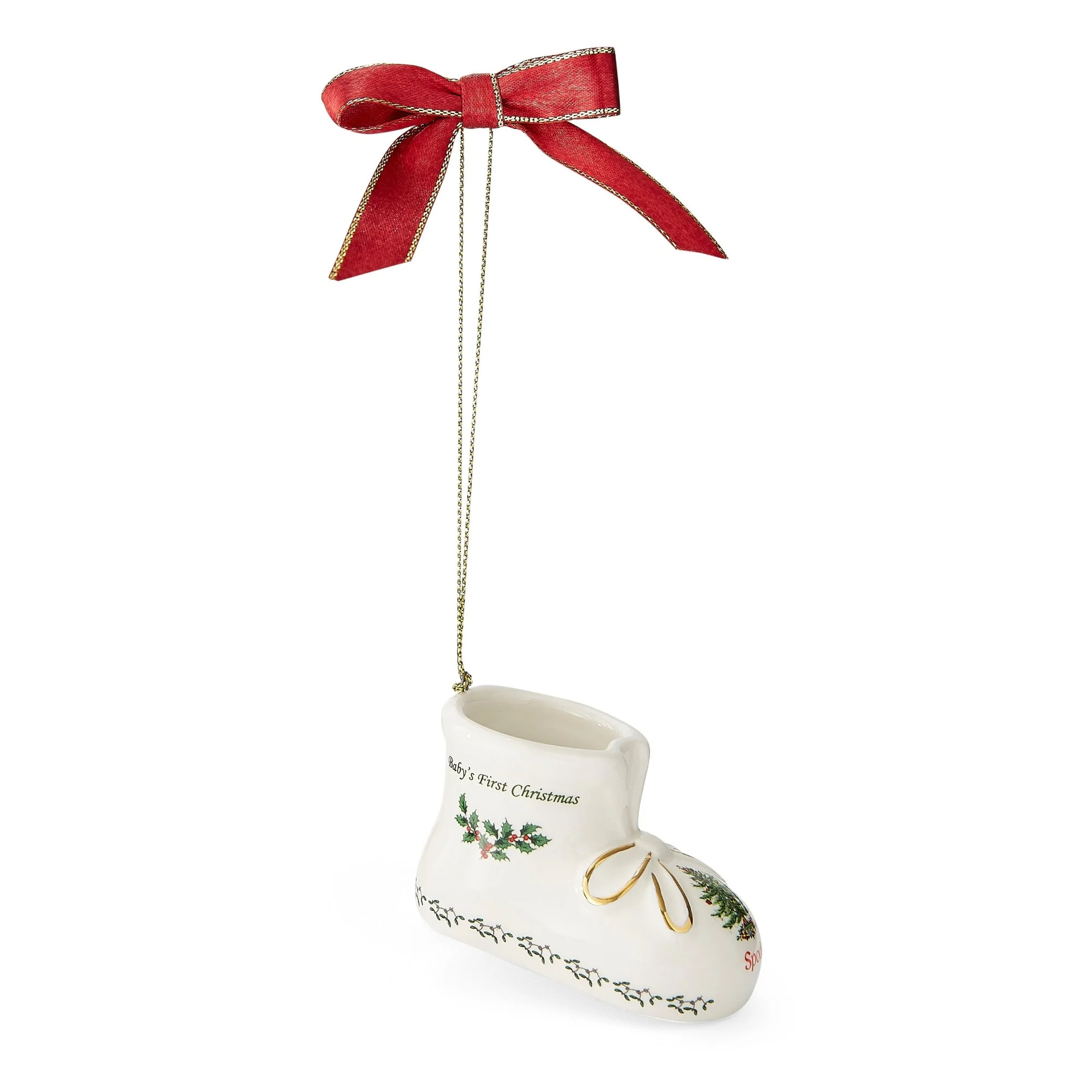 Spode Baby 1St Bootie Ornament 2025