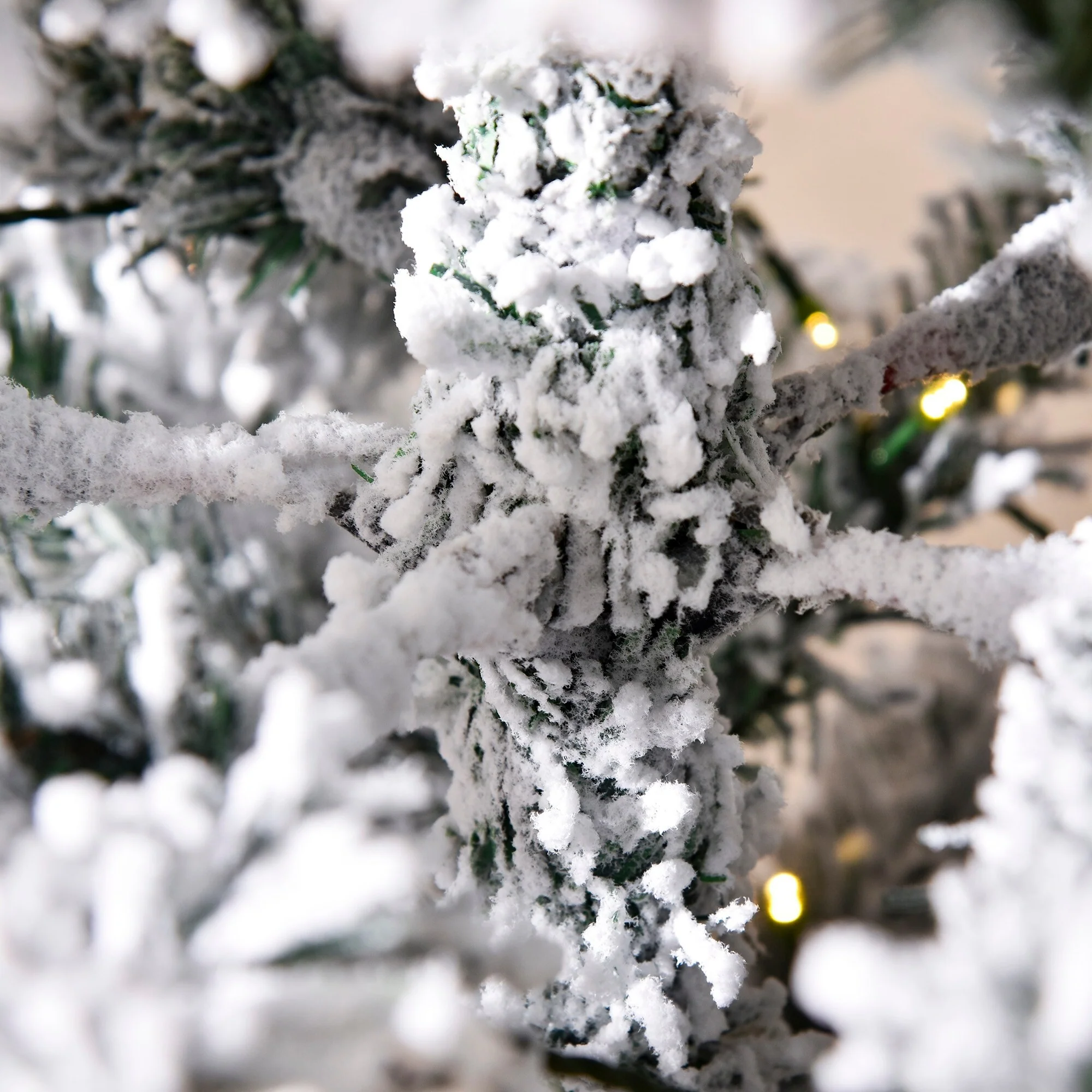 6ft Pre-Lit Slim Douglas Fir Christmas Tree with 250 LED Lights, Snowy Branches, and Sturdy Steel Base