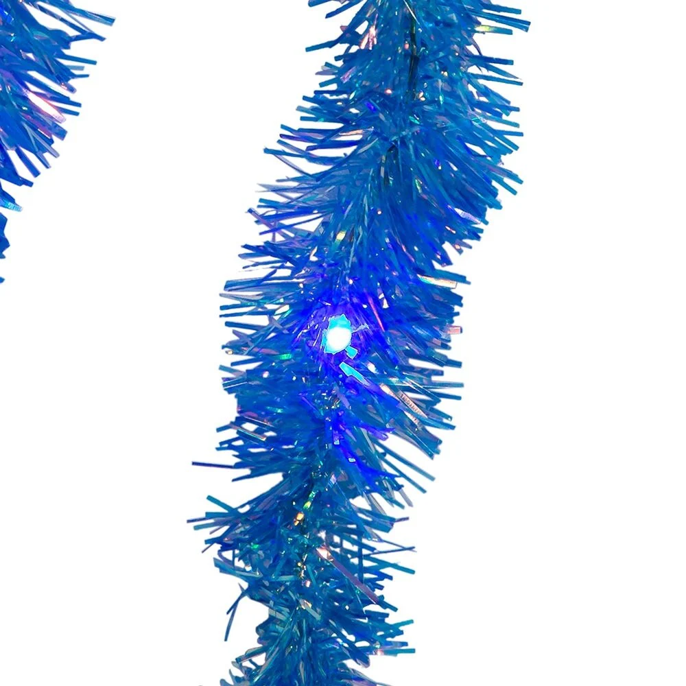 Kurt Adler 6.5-Foot 100-Light Blue Tinsel Cascade Light Set