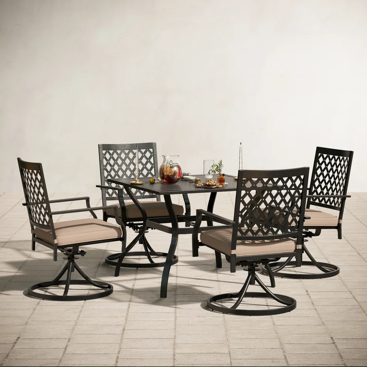 Alyah 4 - Person Square Outdoor Dining Set with Cushions