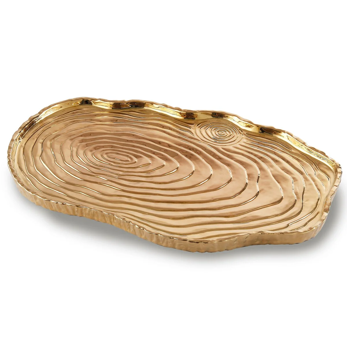 Botanic Collection Titanium Porcelain Bark Tray 16 x 10