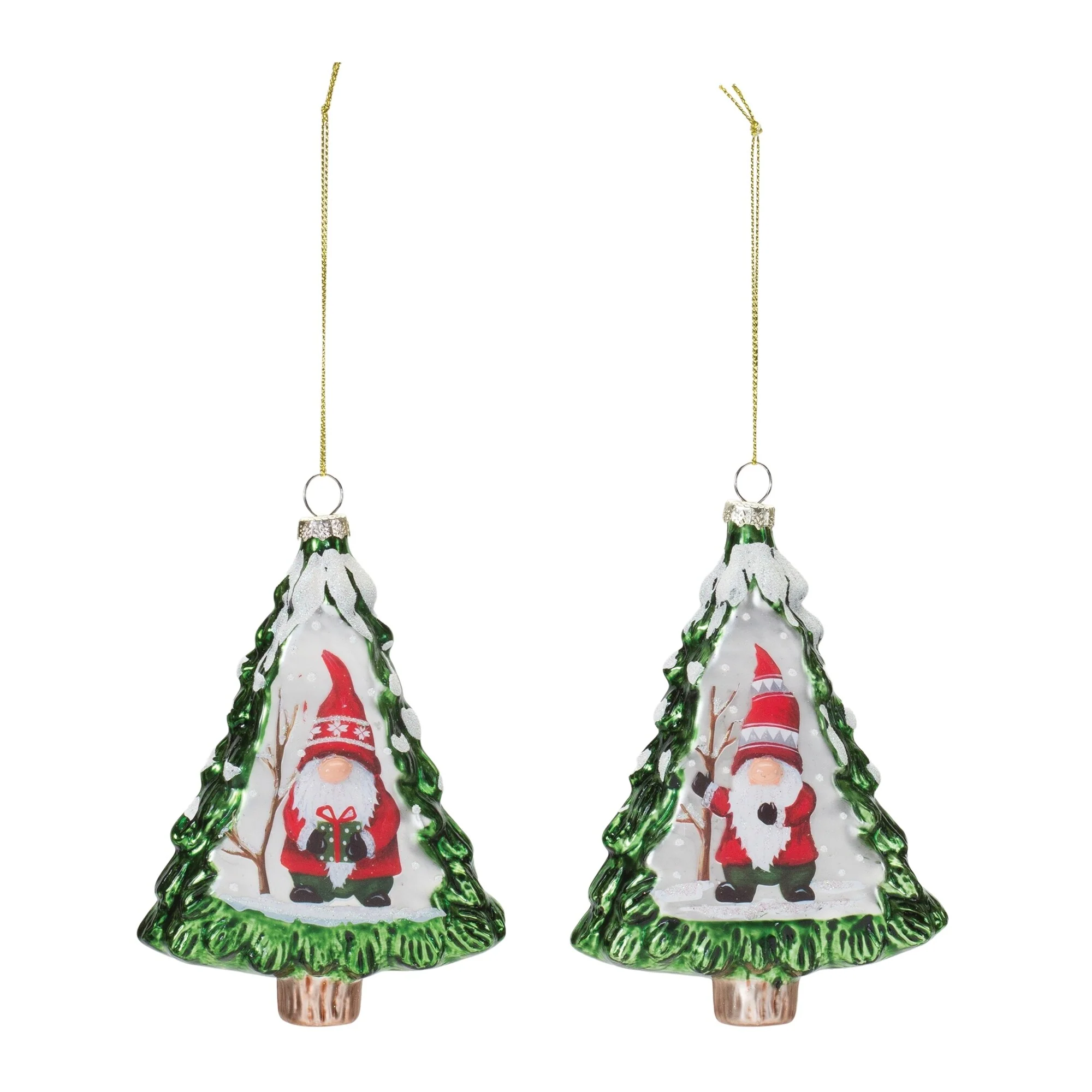 12ct Gnome Pine Tree Christmas Ornaments 5.75
