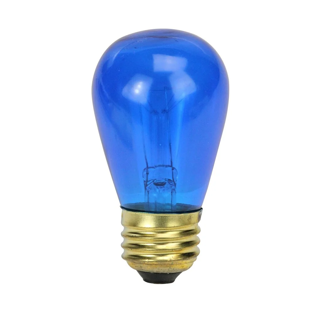 Pack of 25 Incandescent S14 Blue Christmas Replacement Bulbs