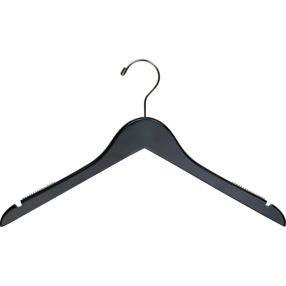 Black Top Hanger with Notches and Rubber Strips