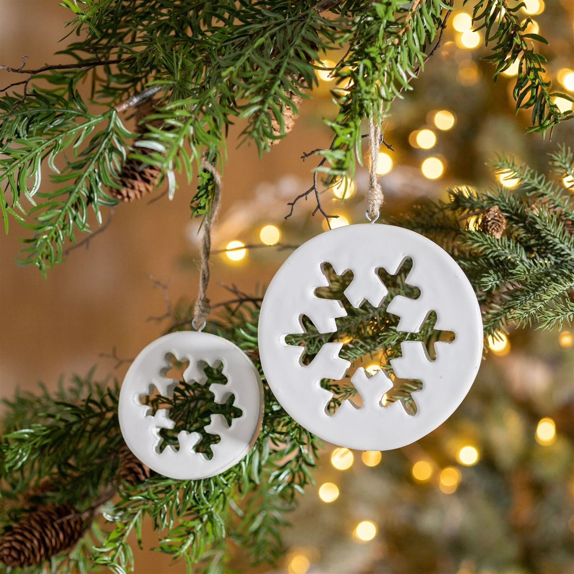Cut-Out Wood Snowflake Christmas Ornaments - 6