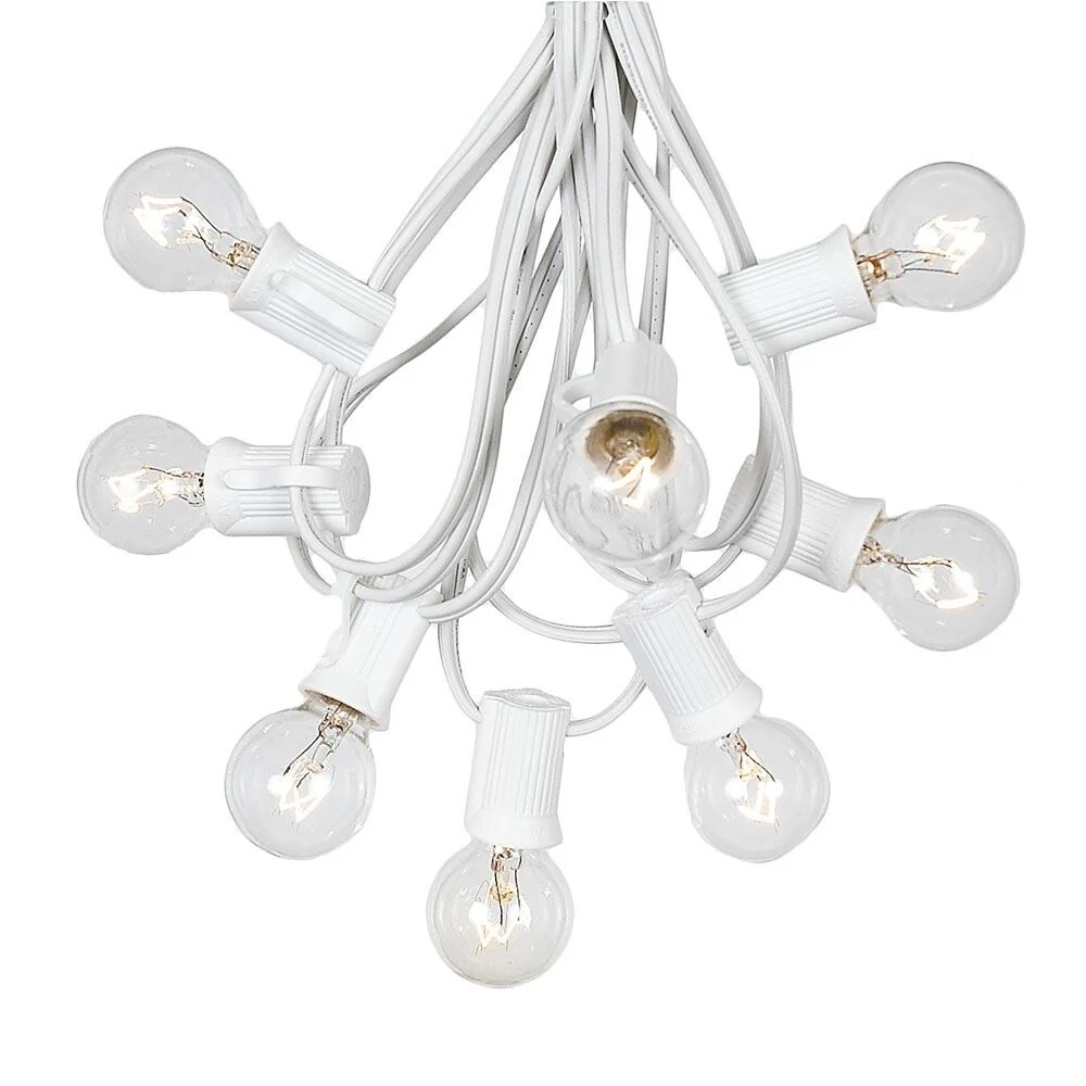 25 Foot G30 Outdoor Globe Patio String Lights - Set of 25 G30 Clear Bulbs