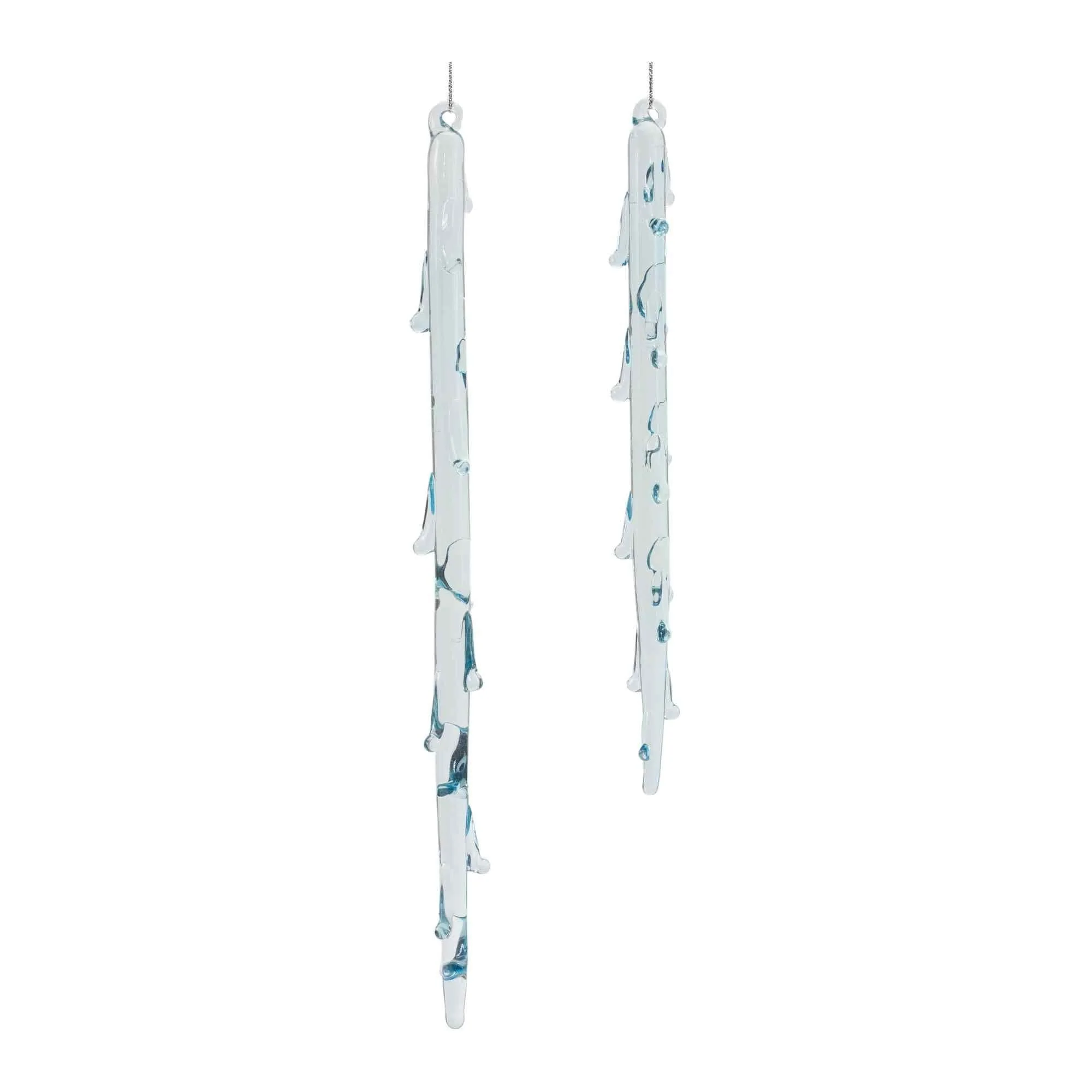 Melted Glass Christmas Icicle Drop Ornaments - 11.75
