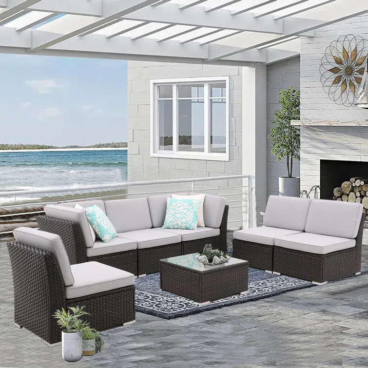 Sanae 6 - Person Outdoor Seating Group with Cushions