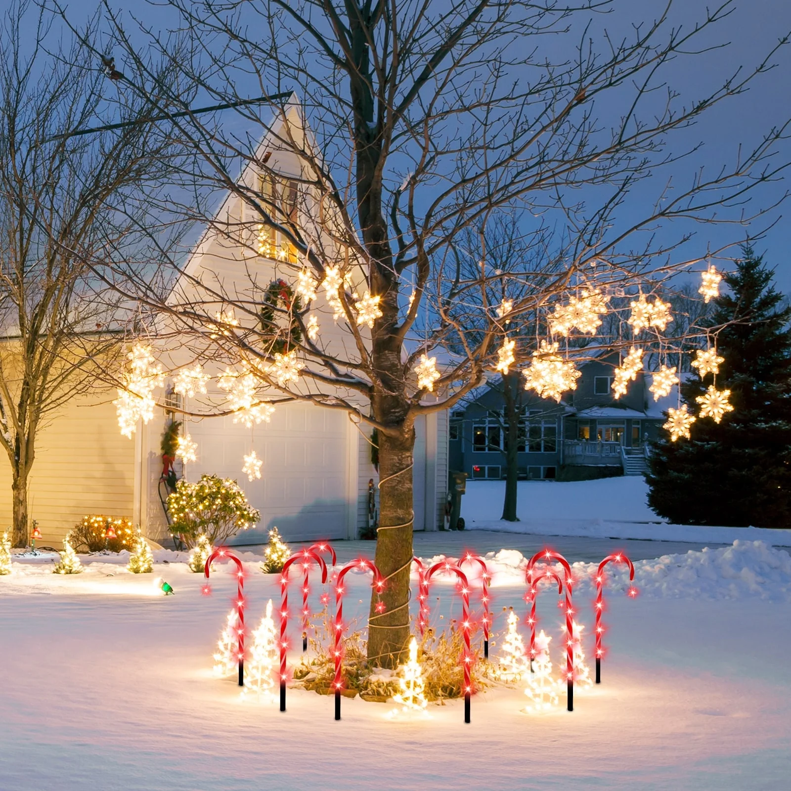 Set of 10 Christmas Candy Canes Lights Indoor Outdoor