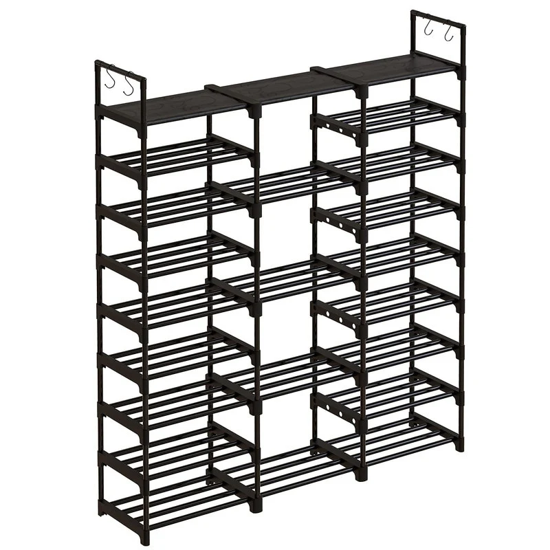 9 Tiers Black Large Shoe Rack - 11.75