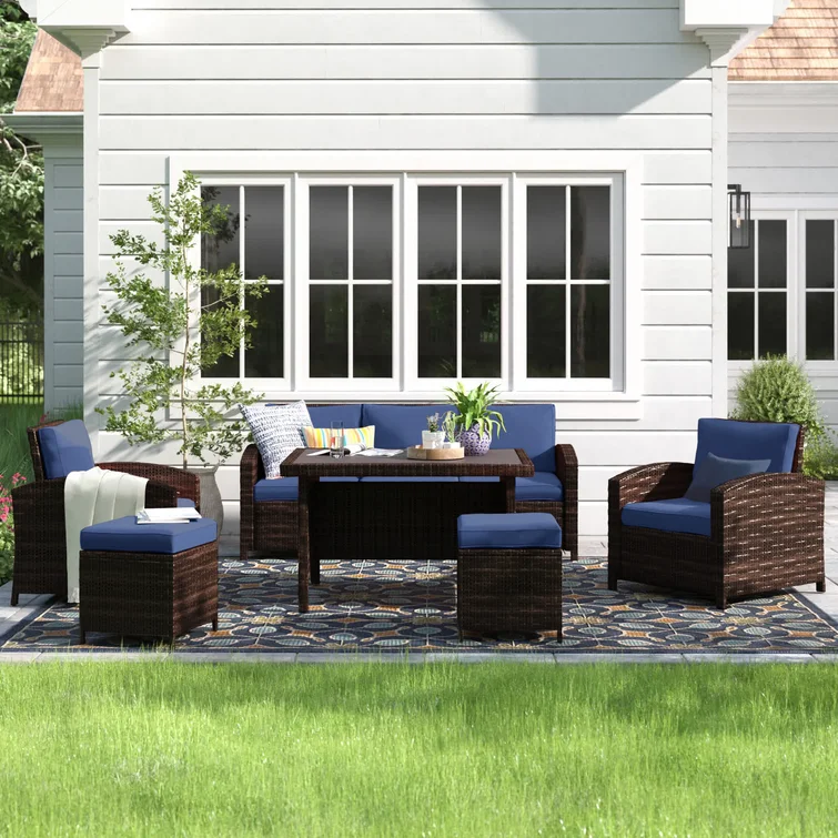 Parkhurst 5 - Person Outdoor Seating Group with Cushions