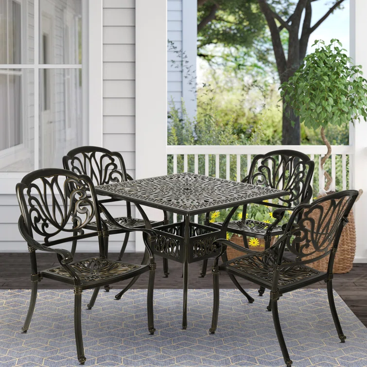 Leasure 4 - Person Rectangular Outdoor Dining Set
